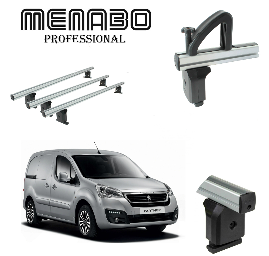 KROVNI NOSAČI ZA PEUGEOT PARTNER II/III  - 2008 /2018> + GRANIČNICI